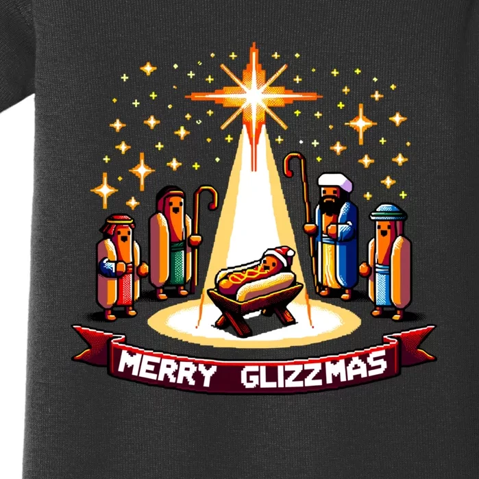 Merry Glizzmas Hot Ugly Christmas Baby Bodysuit