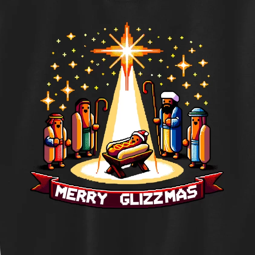 Merry Glizzmas Hot Ugly Christmas Kids Sweatshirt