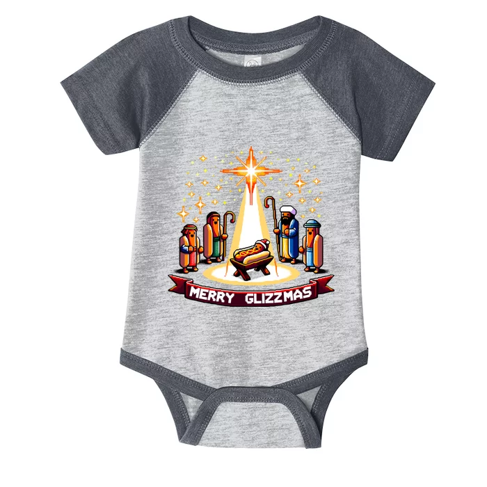 Merry Glizzmas Hot Ugly Christmas Infant Baby Jersey Bodysuit