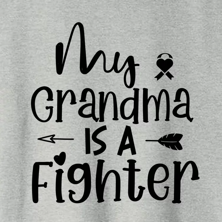 My Grandma Is A Fighter Breast Cancer Awareness Women's Crop Top Tee