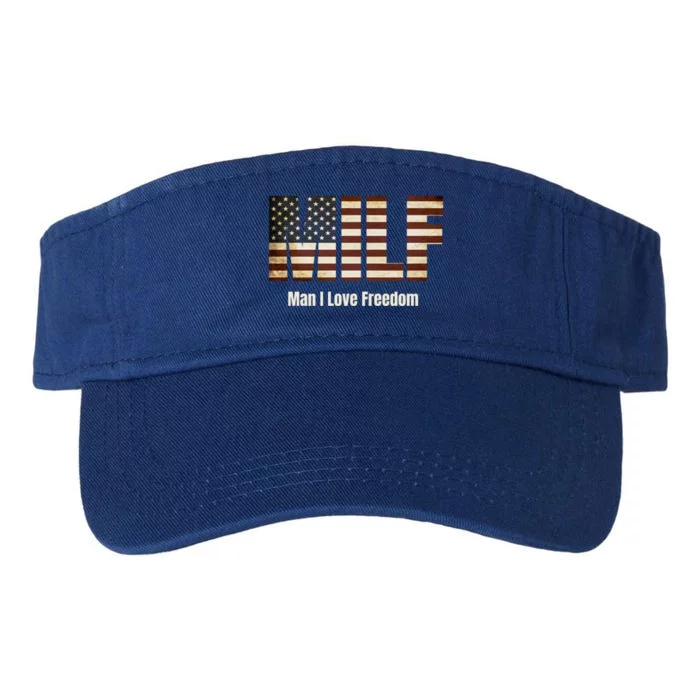 Milf Gift I Love Freedom Gift Usa Gift Valucap Bio-Washed Visor