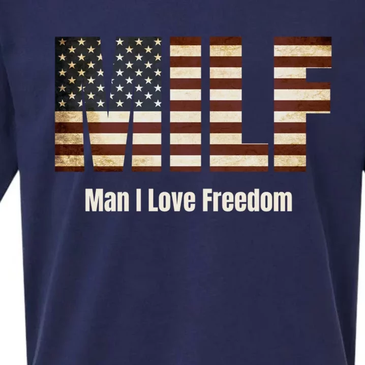 Milf Gift I Love Freedom Gift Usa Gift Sueded Cloud Jersey T-Shirt