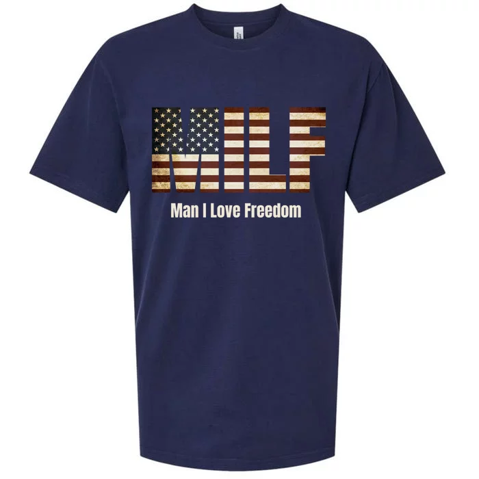 Milf Gift I Love Freedom Gift Usa Gift Sueded Cloud Jersey T-Shirt