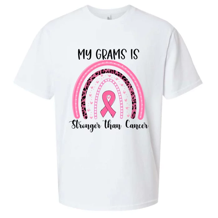 My Grams Is Stronger Than Cancer Breast Cancer Awareness Gift Sueded Cloud Jersey T-Shirt