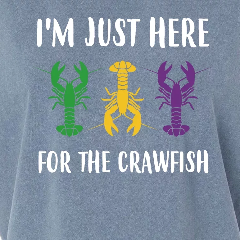 Mardi Gras Im Just Here For The Crawfish Garment-Dyed Women's Muscle Tee