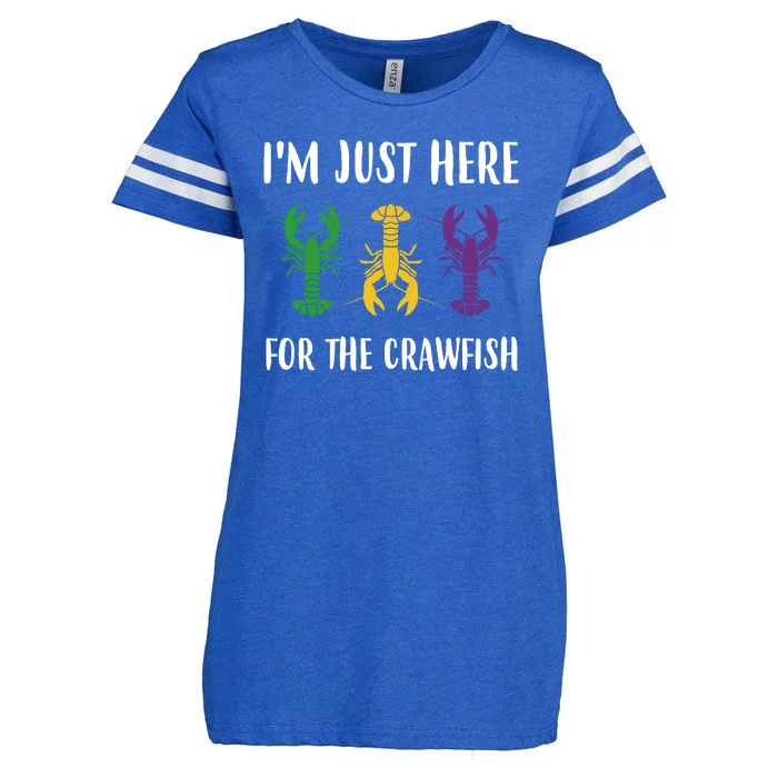 Mardi Gras Im Just Here For The Crawfish Enza Ladies Jersey Football T-Shirt