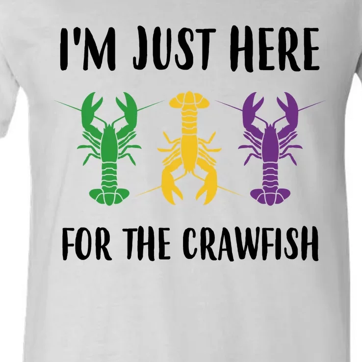 Mardi Gras Im Just Here For The Crawfish V-Neck T-Shirt