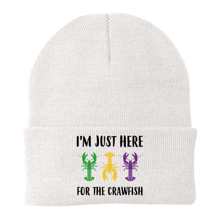 Mardi Gras Im Just Here For The Crawfish Knit Cap Winter Beanie