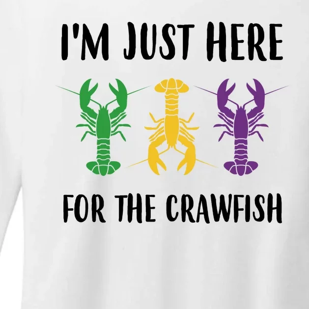 Mardi Gras Im Just Here For The Crawfish Womens CVC Long Sleeve Shirt