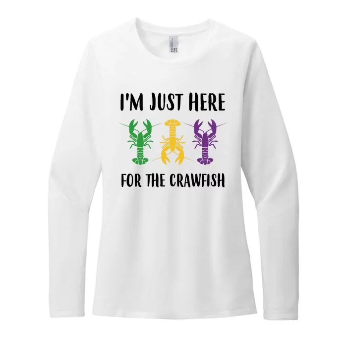 Mardi Gras Im Just Here For The Crawfish Womens CVC Long Sleeve Shirt