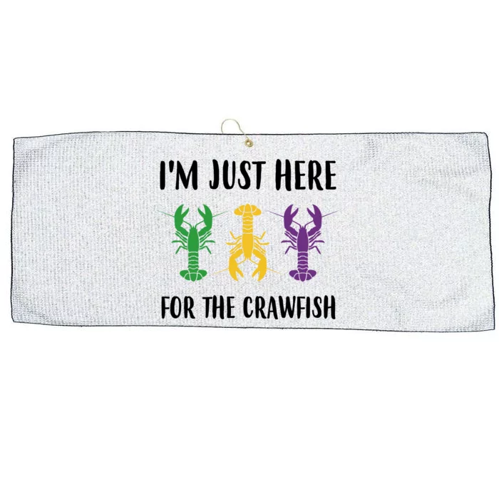 Mardi Gras Im Just Here For The Crawfish Large Microfiber Waffle Golf Towel