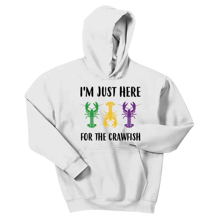 Mardi Gras Im Just Here For The Crawfish Kids Hoodie