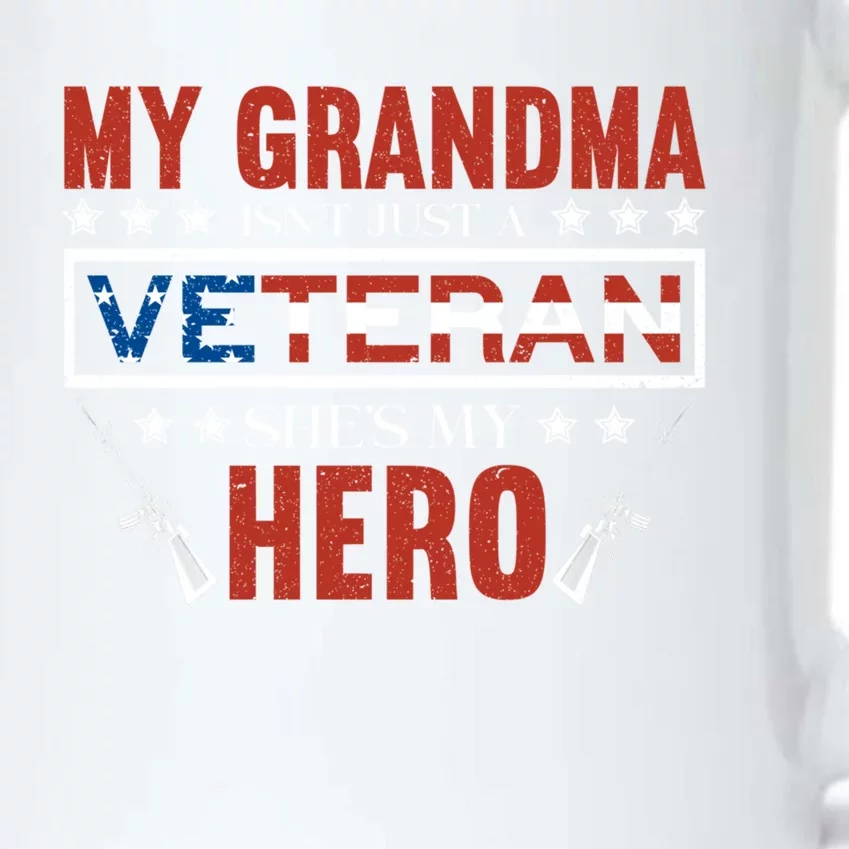 My Grandma Is My Hero Usa Flag Proud American Veteran Mom Cute Gift Black Color Changing Mug