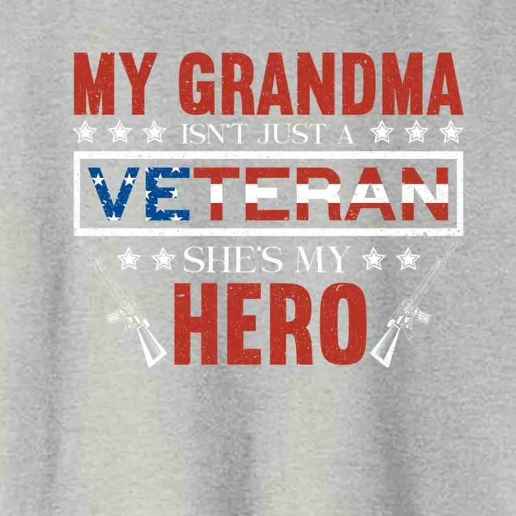 My Grandma Is My Hero Usa Flag Proud American Veteran Mom Cute Gift Women's Crop Top Tee