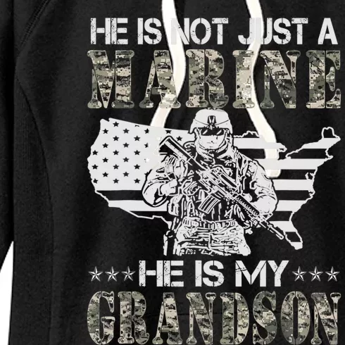 My Grandson Is A Marine Proud Gift Grandma Proud Grandpa Gift Women's Fleece Hoodie