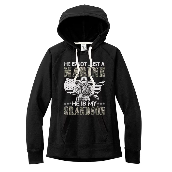 My Grandson Is A Marine Proud Gift Grandma Proud Grandpa Gift Women's Fleece Hoodie