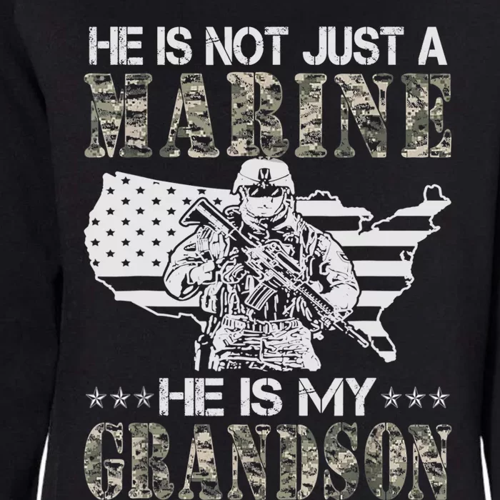 My Grandson Is A Marine Proud Gift Grandma Proud Grandpa Gift Womens California Wash Sweatshirt