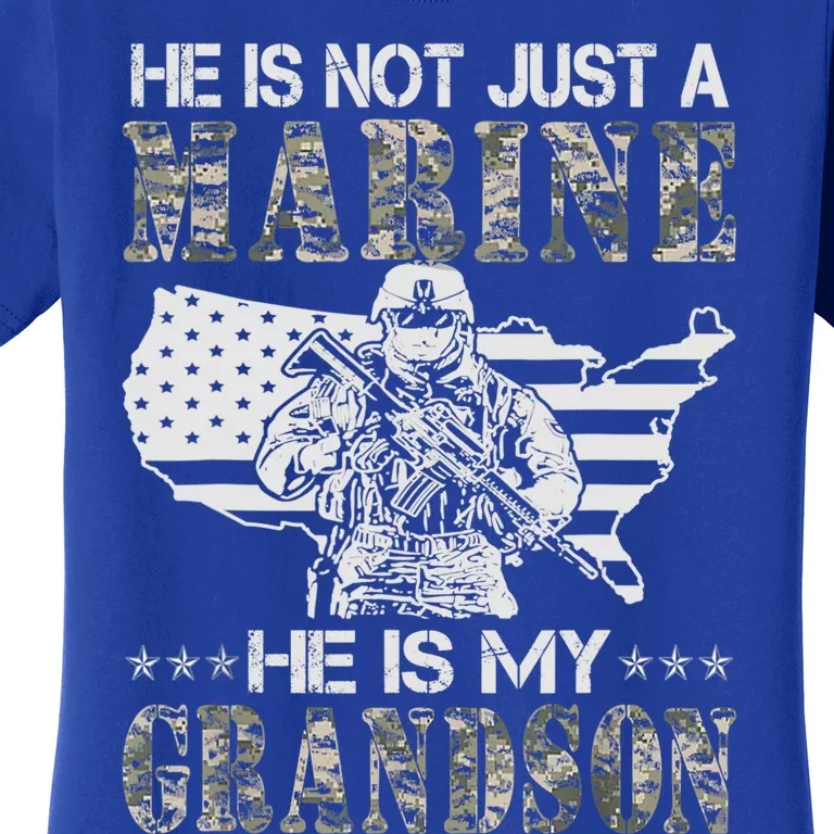 My Grandson Is A Marine Proud Gift Grandma Proud Grandpa Gift Women's T-Shirt