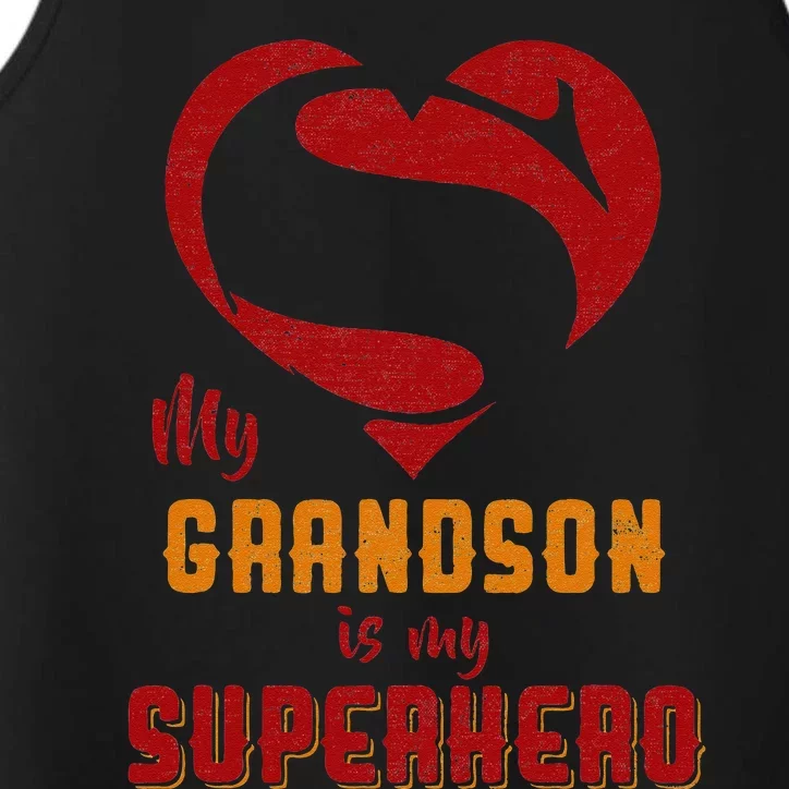 My Grandson Is Superhero Gift Mother Father Day Performance Tank