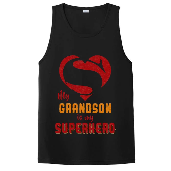 My Grandson Is Superhero Gift Mother Father Day Performance Tank