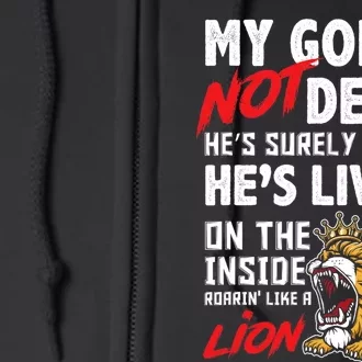 My God Is Not Dead Lion Jesus Christ Christian Faith Full Zip Hoodie