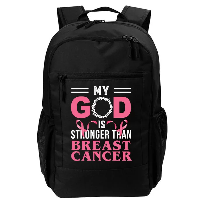 My God Is Stronger Than Breast Cancer Daily Commute Backpack