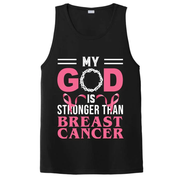 My God Is Stronger Than Breast Cancer Performance Tank