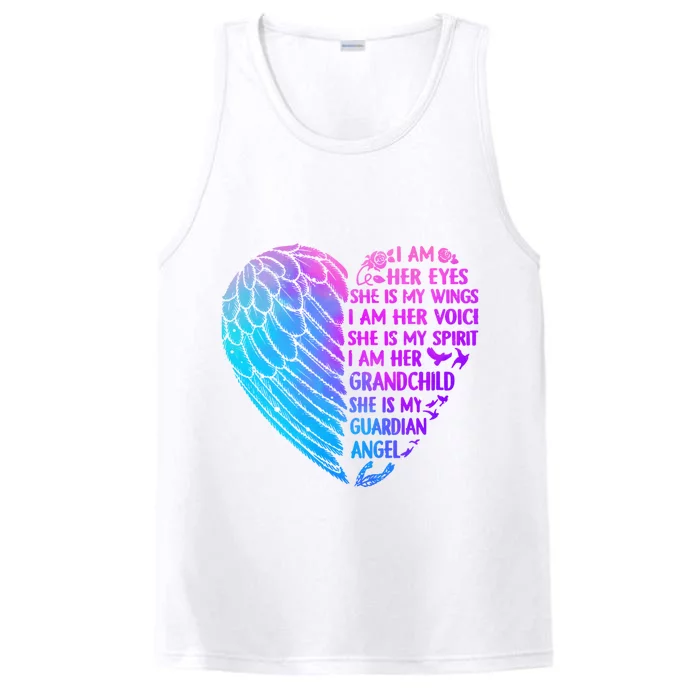 My Grandma Is My Guardian Angel Shirts I Am Her Grandchild Performance Tank