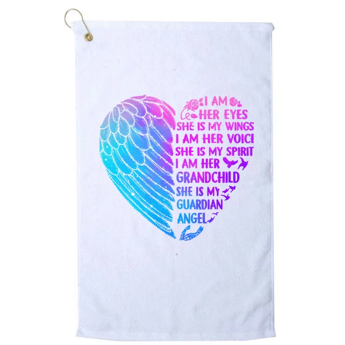 My Grandma Is My Guardian Angel Shirts I Am Her Grandchild Platinum Collection Golf Towel