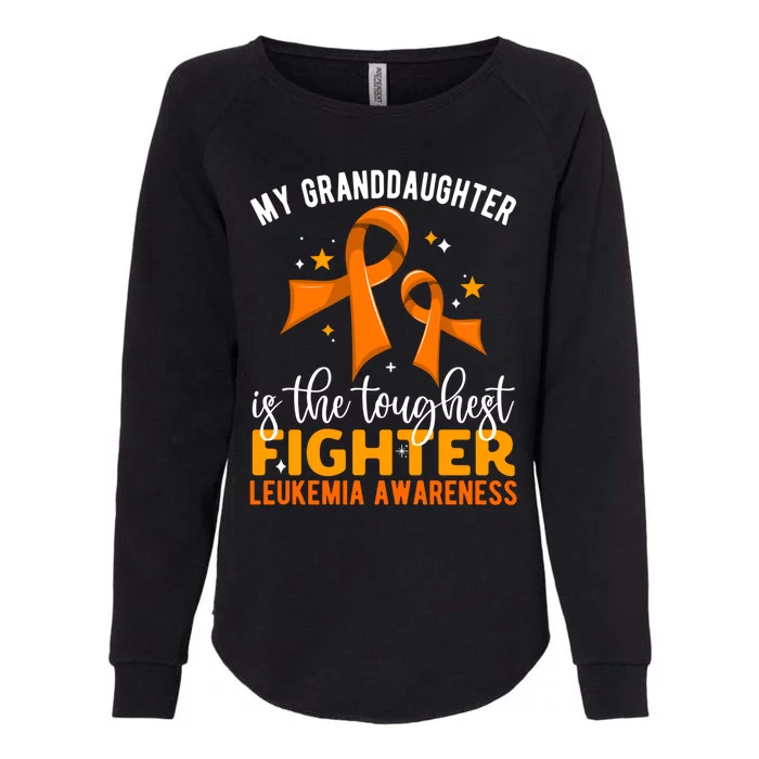 My Granddaughter Is The Toughest Leukemia Awareness Gift Womens California Wash Sweatshirt