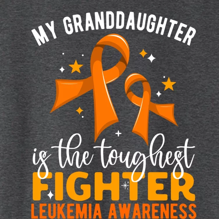 My Granddaughter Is The Toughest Leukemia Awareness Gift Women's Crop Top Tee