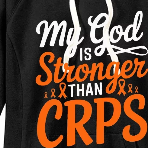 My God Is Stronger Than Crps Awareness Ribbon Women's Fleece Hoodie