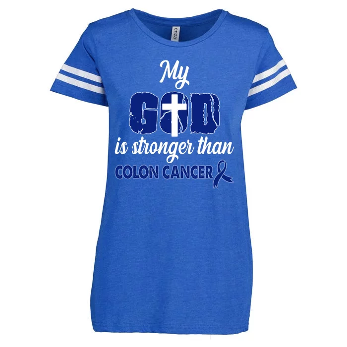 My God Is Stronger Than Colon Cancer Enza Ladies Jersey Football T-Shirt