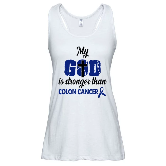 My God Is Stronger Than Colon Cancer Ladies Essential Flowy Tank