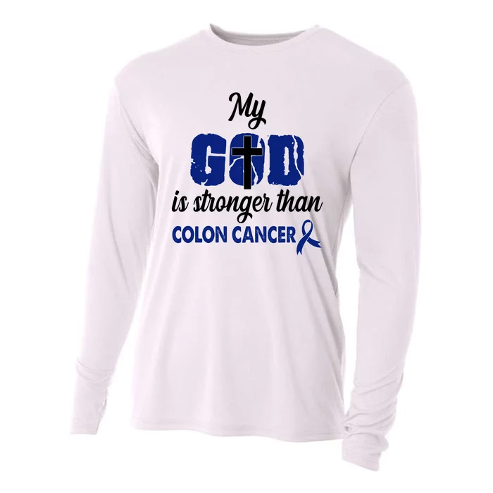 My God Is Stronger Than Colon Cancer Cooling Performance Long Sleeve Crew