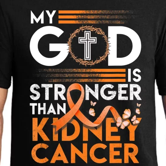 My God Is Stronger Than Kidney Cancer Awareness Pajama Set