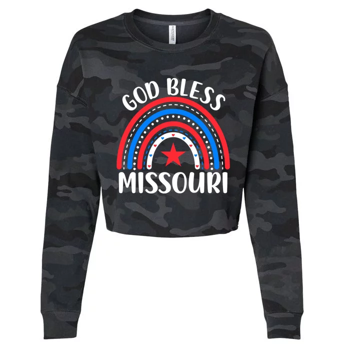 Missouri Gift I Love Missouri Usa Gift Cropped Pullover Crew