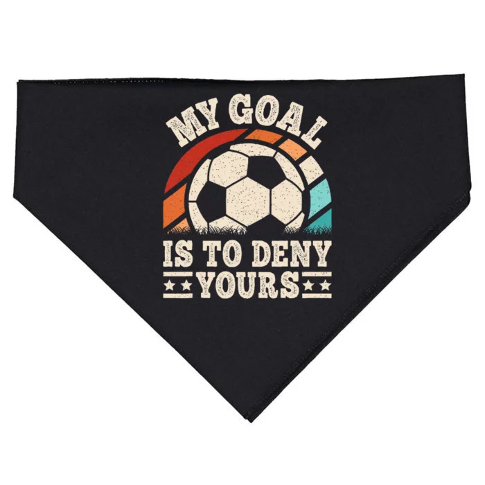 My Goal Is To Deny Yours Funny Soccer Player USA-Made Doggie Bandana