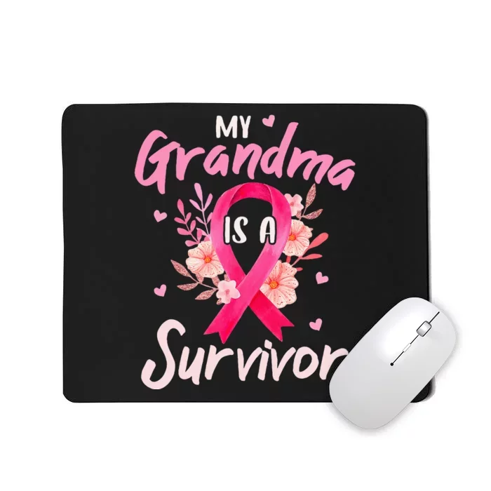 My Grandma Is A Survivor Flower Breast Cancer Awareness Mousepad