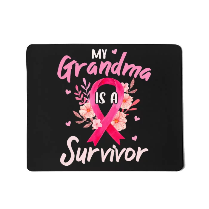 My Grandma Is A Survivor Flower Breast Cancer Awareness Mousepad