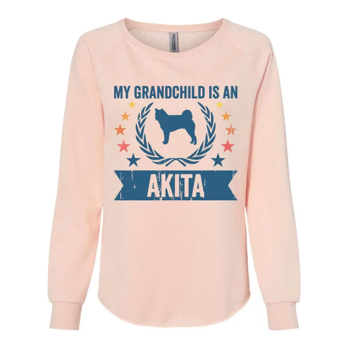 My Grandchild Is A Dog Grandpa Grandma Akita Womens California Wash Sweatshirt