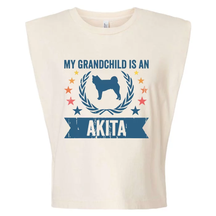 My Grandchild Is A Dog Grandpa Grandma Akita Garment-Dyed Women's Muscle Tee