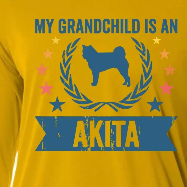 My Grandchild Is A Dog Grandpa Grandma Akita Cooling Performance Long Sleeve Crew