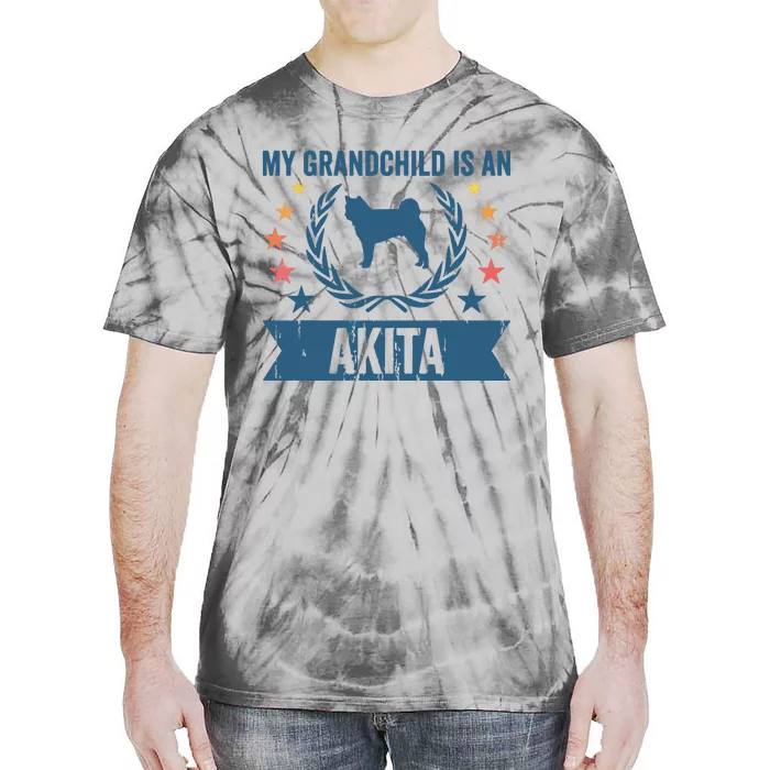 My Grandchild Is A Dog Grandpa Grandma Akita Tie-Dye T-Shirt