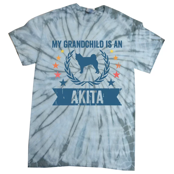 My Grandchild Is A Dog Grandpa Grandma Akita Tie-Dye T-Shirt