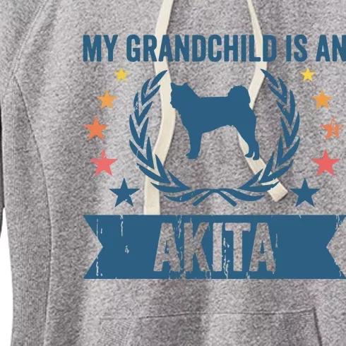 My Grandchild Is A Dog Grandpa Grandma Akita Women's Fleece Hoodie