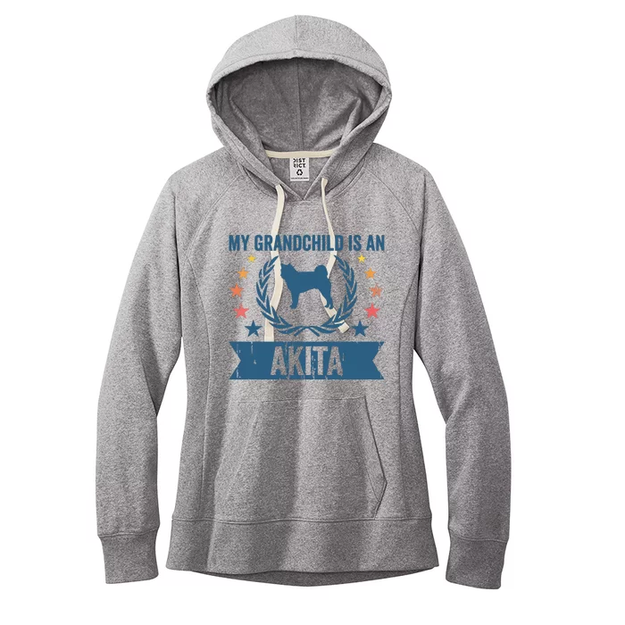 My Grandchild Is A Dog Grandpa Grandma Akita Women's Fleece Hoodie