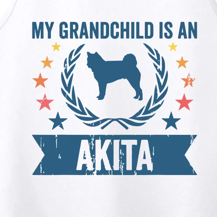 My Grandchild Is A Dog Grandpa Grandma Akita Performance Tank