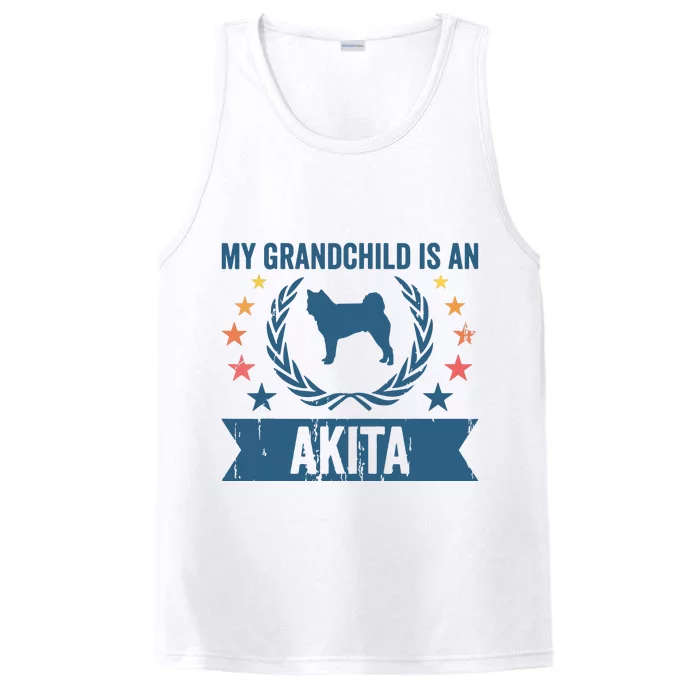 My Grandchild Is A Dog Grandpa Grandma Akita Performance Tank