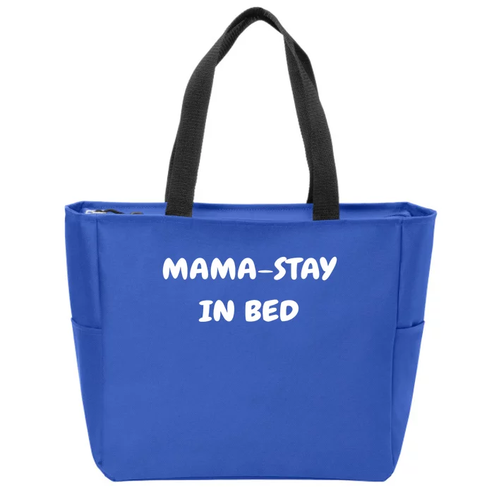 Mamafunny Gifttay In Bed Funny Mom And Yoga Lover Gift Zip Tote Bag